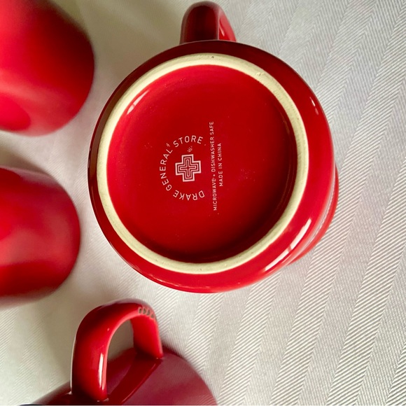 Red Enamel Mugs from The Drake General Store Cottagecore Campfire Cups Set of 4 - Picture 10 of 12